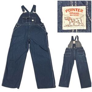 Vintage 1970’s Pointer Brand Blue Denim Overalls Dark Blue Size W-44 x L-32